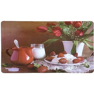                       Manvi Rectangular Pack Of 6 Table Placemat (Red, Pvc)                                              
