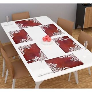                       M/S Revaxo Rectangular Pack Of 6 Table Placemat (Brown, Pvc)                                              