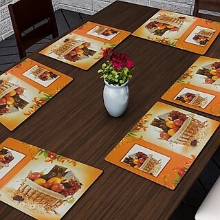                       M/S Revaxo Rectangular Pack Of 6 Table Placemat (Multicolor, Pvc)                                              