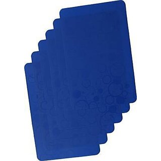                       Revexo Rectangular Pack Of 6 Table Placemat (Blue, Pvc)                                              
