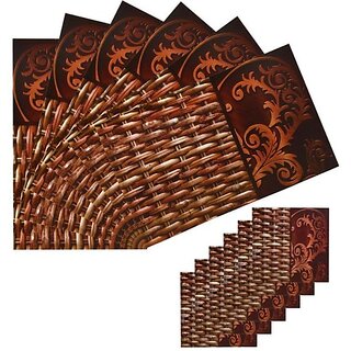                       M/S Revaxo Rectangular Pack Of 1 Table Placemat (Brown, Pvc)                                              