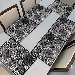 Revexo Rectangular Pack Of 6 Table Placemat (Multicolor, Pvc) Revexo Rectangular Pack Of 6 Table Placemat (Multicolor, Pvc)