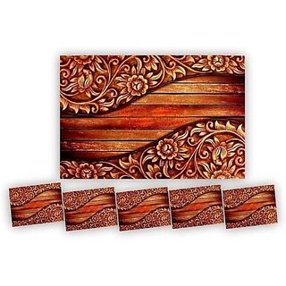 M/S Revaxo Rectangular Pack Of 6 Table Placemat (Multicolor, Natural Bamboo) M/S Revaxo Rectangular Pack Of 6 Table Placemat (Multicolor, Natural Bamboo)