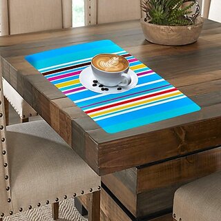 Revexo Rectangular Pack Of 6 Table Placemat (Multicolor, Pvc) Revexo Rectangular Pack Of 6 Table Placemat (Multicolor, Pvc)