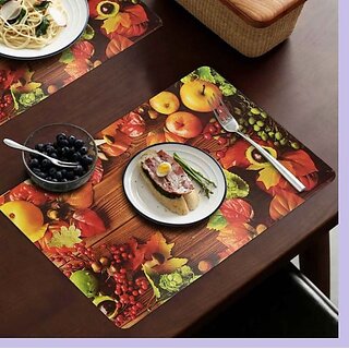 Revexo Rectangular Pack Of 6 Table Placemat (Brown, Pvc) Revexo Rectangular Pack Of 6 Table Placemat (Brown, Pvc)