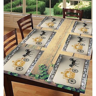 Revexo Rectangular Pack Of 6 Table Placemat (Silver, Pvc) Revexo Rectangular Pack Of 6 Table Placemat (Silver, Pvc)
