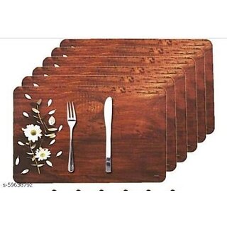                       M/S Revaxo Rectangular Pack Of 6 Table Placemat (Multicolor, Pvc)                                              