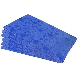                       Revexo Rectangular Pack Of 6 Table Placemat (Blue, Pvc)                                              