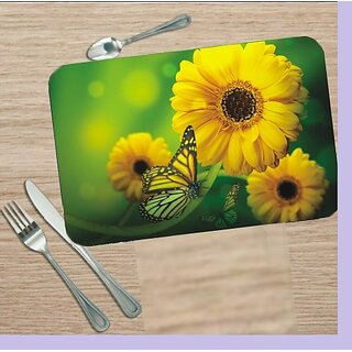 Revexo Rectangular Pack Of 6 Table Placemat (Dark Green, Pvc) Revexo Rectangular Pack Of 6 Table Placemat (Dark Green, Pvc)