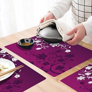                       M/S Revaxo Rectangular Pack Of 6 Table Placemat (Purple, Pvc)                                              