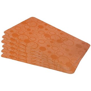 Revexo Rectangular Pack Of 6 Table Placemat (Orange, Pvc) Revexo Rectangular Pack Of 6 Table Placemat (Orange, Pvc)