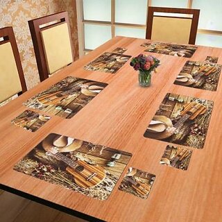 Revexo Rectangular Pack Of 6 Table Placemat (Multicolor, Pvc) Revexo Rectangular Pack Of 6 Table Placemat (Multicolor, Pvc)