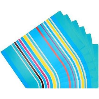 Revexo Rectangular Pack Of 6 Table Placemat (Blue, Pvc) Revexo Rectangular Pack Of 6 Table Placemat (Blue, Pvc)