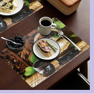Revexo Rectangular Pack Of 6 Table Placemat (Light Green, Pvc) Revexo Rectangular Pack Of 6 Table Placemat (Light Green, Pvc)