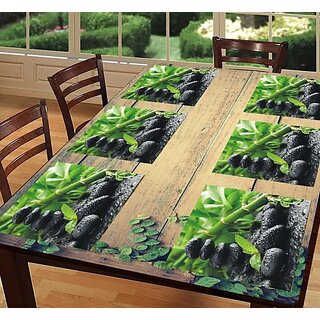                       Revexo Rectangular Pack Of 6 Table Placemat (Green, Pvc)                                              