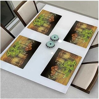                       M/S Revaxo Rectangular Pack Of 4 Table Placemat (Multicolor, Pvc)                                              