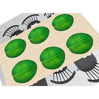                       Revexo Oval Pack Of 6 Table Placemat (Green, Pvc)                                              