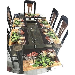                       Revexo Rectangular Pack Of 6 Table Placemat (Multicolor, Pvc)                                              