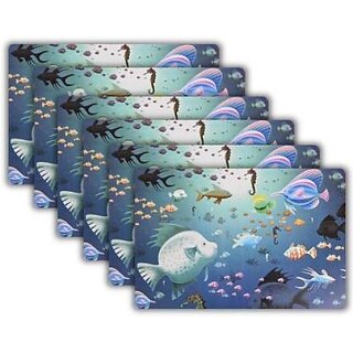 Revexo Rectangular Pack Of 6 Table Placemat (Multicolor, Pvc) Revexo Rectangular Pack Of 6 Table Placemat (Multicolor, Pvc)