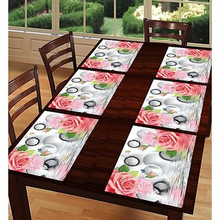 Revexo Rectangular Pack Of 6 Table Placemat (Multicolor, Pvc) Revexo Rectangular Pack Of 6 Table Placemat (Multicolor, Pvc)