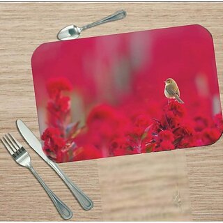                       Revexo Rectangular Pack Of 6 Table Placemat (Red, Pvc)                                              