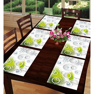 Revexo Rectangular Pack Of 6 Table Placemat (Dark Green, Pvc) Revexo Rectangular Pack Of 6 Table Placemat (Dark Green, Pvc)