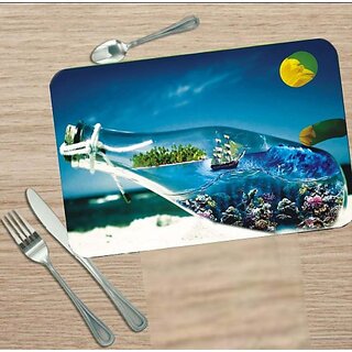 Revexo Rectangular Pack Of 6 Table Placemat (Light Blue, Pvc) Revexo Rectangular Pack Of 6 Table Placemat (Light Blue, Pvc)
