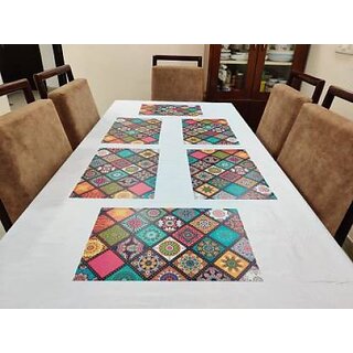 M/S Revaxo Rectangular Pack Of 6 Table Placemat (Multicolor, Pvc) M/S Revaxo Rectangular Pack Of 6 Table Placemat (Multicolor, Pvc)