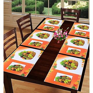                       Revexo Rectangular Pack Of 6 Table Placemat (Multicolor, Pvc)                                              