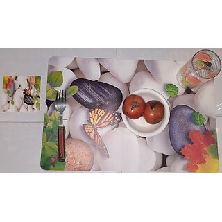                       Revexo Rectangular Pack Of 6 Table Placemat (Multicolor, Pvc)                                              