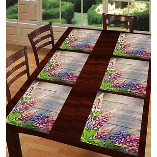                       Revexo Rectangular Pack Of 6 Table Placemat (Multicolor, Pvc)                                              