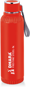 Dhara Stainless Steel Quench 900 Inner Steel and Outer Plastic Water Bottle, 700ml, Red  BPA Free  Leak Proof  Office