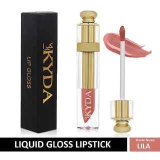                       KYDA Glossy liquid waterproof long lasting stasy up to 8-12hrs High shine non drying Lip Gloss lipstick (6.6ml,Lila)                                              
