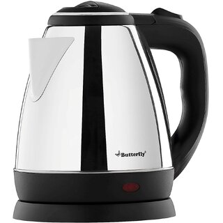 (Refurbished) Butterfly EKN 1.5-Litre Electric Kettle (Silver with Black)