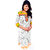 The Mini Needle White Cotton Printed Stitched Kurti For Women