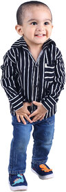 Kid Kupboard Cotton Baby Boys Shirt, Black, Full-Sleeves, Collared Neck, 1-2 Years