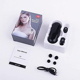 F9 True Earphone V5.0 Stereo Wireless Headset Sport Bluetooth-Compatible Earphones Mini Touch Control Noise Cancelling f