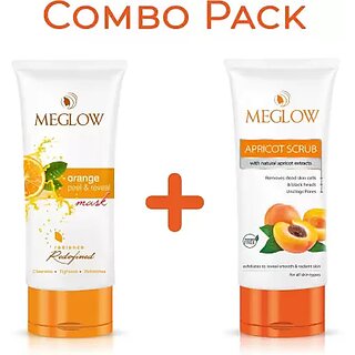                       Meglow Orange Peel Of Mask (70 gms) + Scrub (70 gms)  (2 Items in the set)                                              