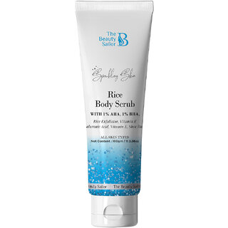 The Beauty Sailor- Sparkling Skin Rice Body Scrub for glowing skin Hyaluronic Acid, Shea Butter and Vitamin E