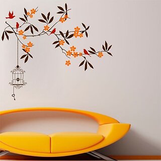 Homeberry Flying Bird with Cage and Dream Girl Large Self Adhesive Sticker (Pack of 2) Homeberry Flying Bird with Cage and Dream Girl Large Self Adhesive Sticker (Pack of 2)