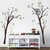 Homeberry Flying Bird with Cage and Magical Tree Large Self Adhesive Sticker (Pack of 2)