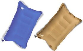 Jupiter Industries Air Solid Travel Pillow Pack Of 2  (Gold  Blue)