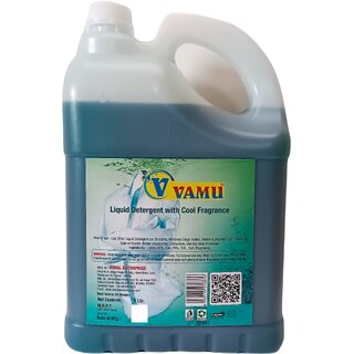                       Vamu Liquid Detergent with cool Fragrance 5 Liter  Suitable for Top-Load and Front Load Machine and Hand Wash                                              