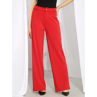                       Kotty Womens Viscose Rayon Red Trousers                                              