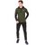 SKYFIT Men Solid Hooded Neck Green T-Shirt