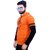 SKYFIT Men Printed Hooded Neck Orange T-Shirt