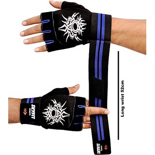                       SKYFIT BLUE SPIDER GLOVES Gym & Fitness Gloves  (Blue, Black)                                              