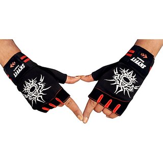                       SKYFIT SPORTS AND FITNESS GLOVES Gym & Fitness Gloves  (Red, Black)                                              