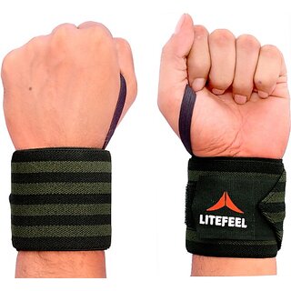                       SKYFIT Wrist Support Band for Workout Gym Gloves Gym & Fitness Gloves  (OLIVE GREEN AND BLACK)                                              