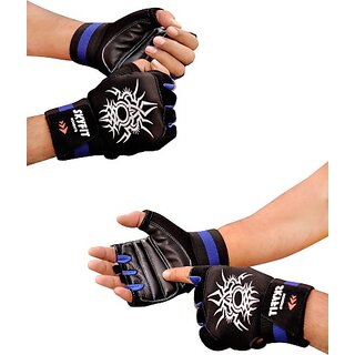                       SKYFIT COMBO Of 2 Real Choice Super Gym Sports Gloves Gym & Fitness Gloves  (Black)                                              